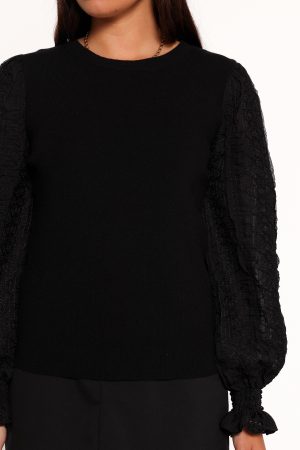 Misah Long Sleeve Top – Black