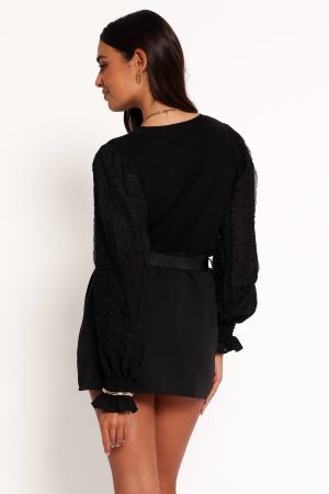 Misah Long Sleeve Top – Black