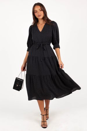 Moscow Midi Dress – Black Polka Dot