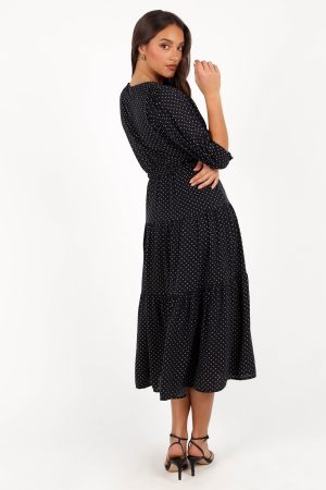 Moscow Midi Dress – Black Polka Dot