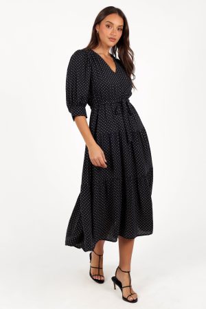 Moscow Midi Dress – Black Polka Dot