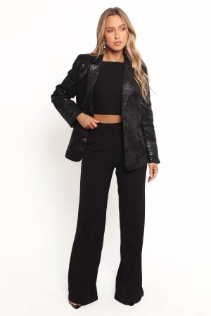 Mossie Jacquard Blazer – Black