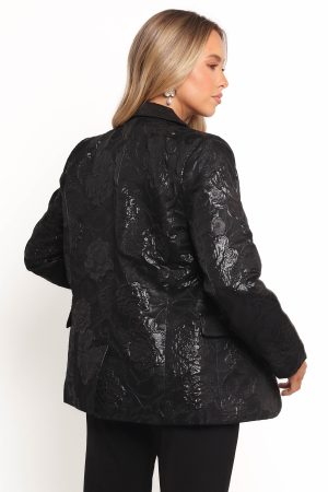 Mossie Jacquard Blazer – Black