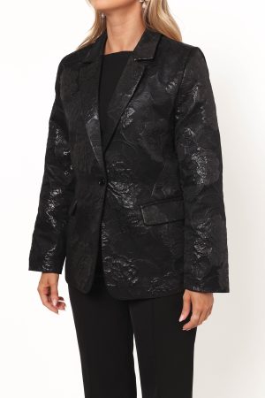 Mossie Jacquard Blazer – Black