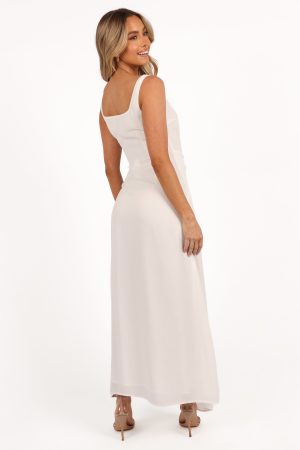 Nadea Faux Wrap Maxi Dress – White