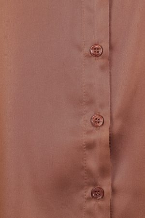 Narissa Satin Shirt – Banksia Brown
