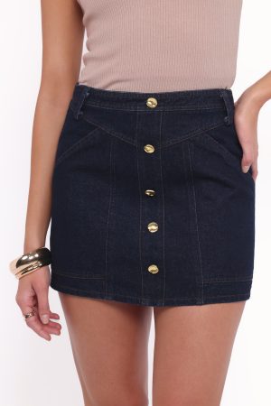 Narla Mini Skirt – Dark Denim