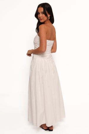 Nell Strapless Maxi Dress – White