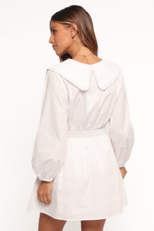 Nerida Long Sleeve Mini Dress – White