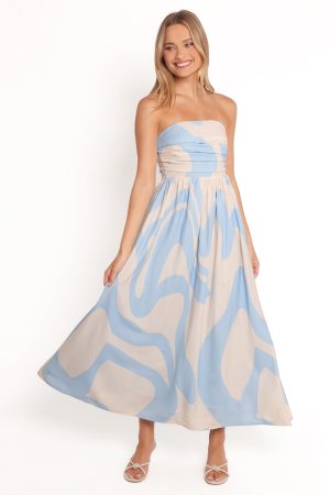 Nesta Maxi Dress – Blue Cream