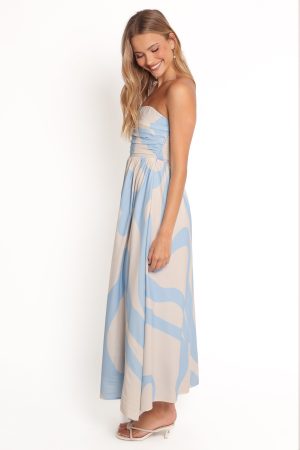 Nesta Maxi Dress – Blue Cream