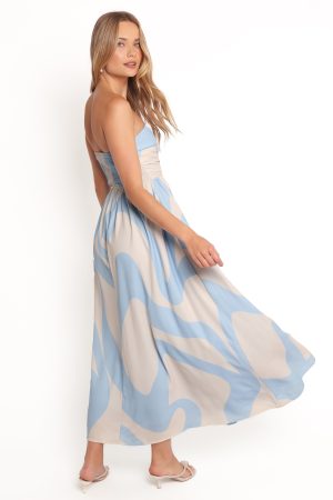 Nesta Maxi Dress – Blue Cream