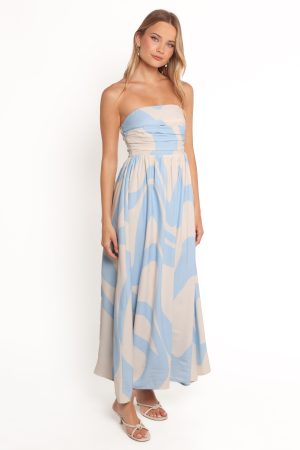 Nesta Maxi Dress – Blue Cream