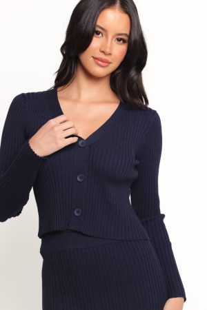 Neya Knit Skirt Set – Navy