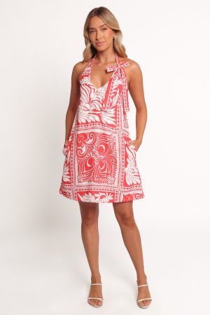 Nicoletta Mini Dress – Red