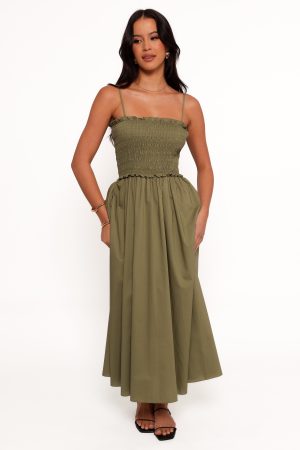 Nigella Maxi Dress – Olive Green