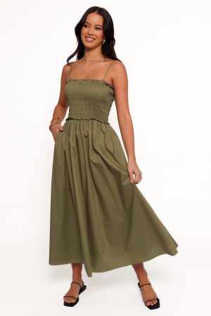 Nigella Maxi Dress – Olive Green