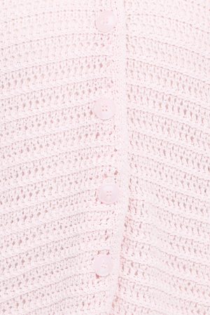 Lyra Large Collar Cardigan – Pale Pink