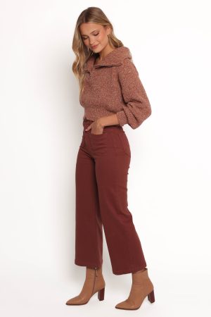 Noah High Rise Wide Leg Jean – Bronze