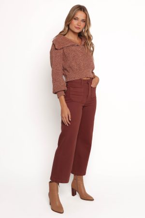 Noah High Rise Wide Leg Jean – Bronze