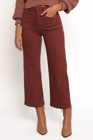 Noah High Rise Wide Leg Jean – Bronze