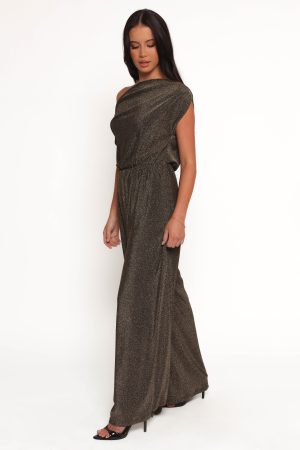 Noelle Jumpsuit – Gold Black