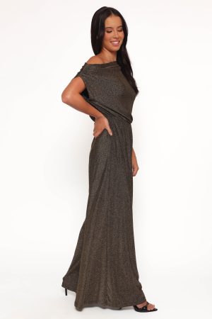 Noelle Jumpsuit – Gold Black