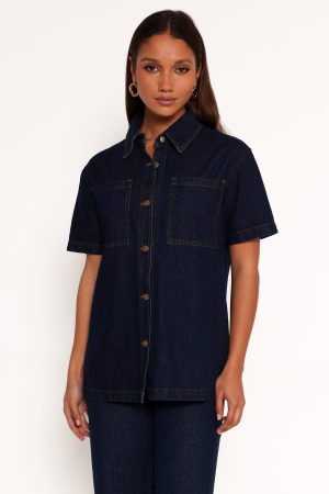 Nolan Denim Shirt – Dark Denim