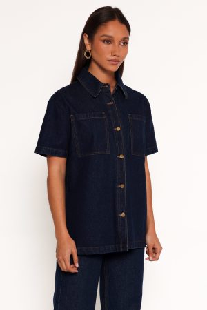 Nolan Denim Shirt – Dark Denim