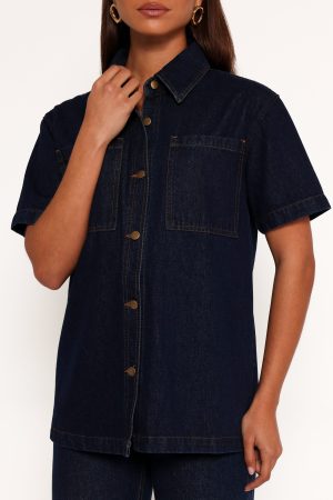 Nolan Denim Shirt – Dark Denim