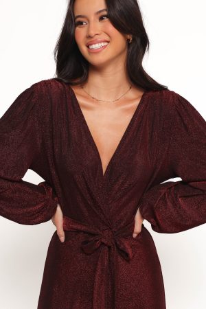 Nora Long Sleeve Jumpsuit – Red