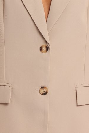 Nora Short Sleeve Blazer – Beige