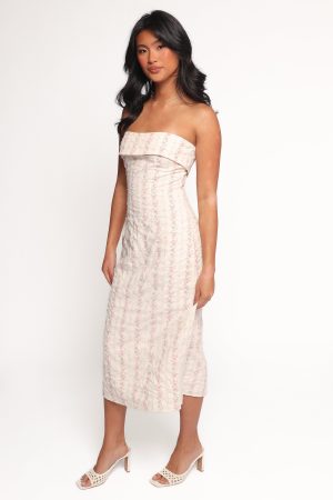 Norma Strapless Midi Dress – Pink Floral