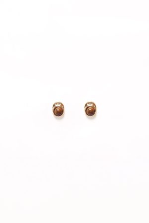 Nova Earrings – Brown/Gold