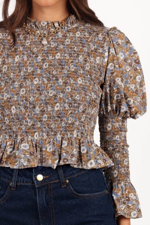 Novah Long Sleeve Top – Olive Floral