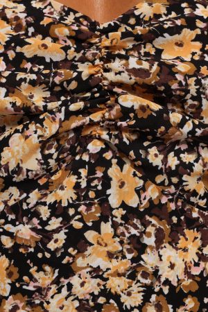 Oona Midi Dress – Black Ditsy Floral