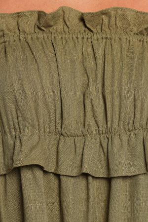 Orion Frill Strap Mini Dress – Olive