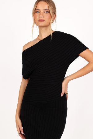 Otis Midi Dress – Black