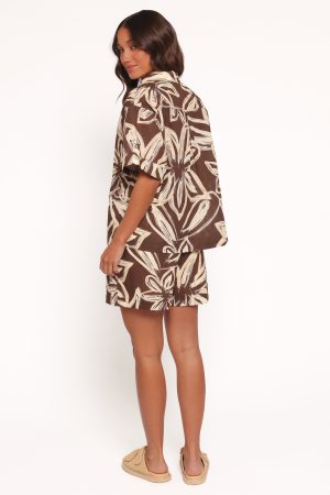 Pacifica Shorts – Chocolate Floral