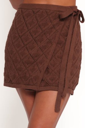 Palma Knit Mini Skirt – Chocolate