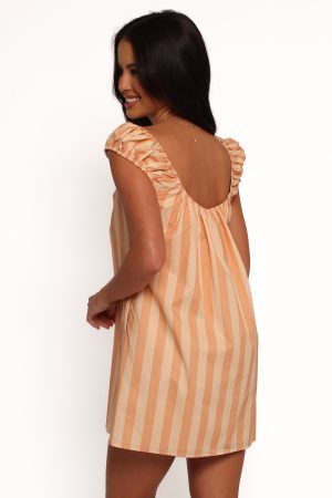 Pammy Mini Dress – Terracotta Stripe