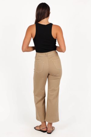 Parson Wide Leg Pant – Taupe