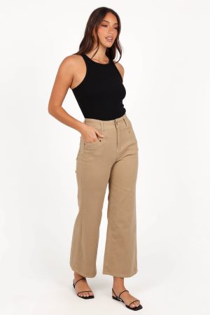 Parson Wide Leg Pant – Taupe