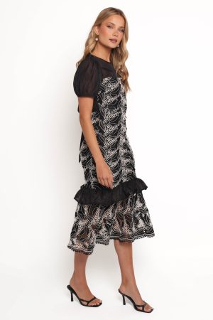 Peyton Midi Dress – Black