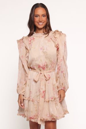 Phaedra Long Sleeve Mini Dress – Soft Rose