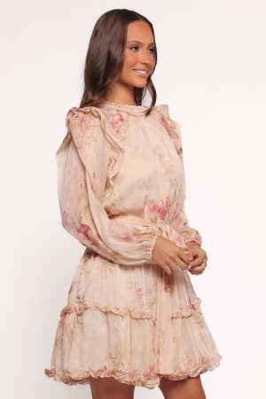 Phaedra Long Sleeve Mini Dress – Soft Rose