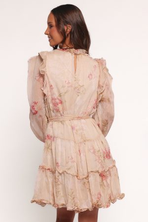 Phaedra Long Sleeve Mini Dress – Soft Rose