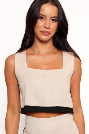 Phoebe Top – Oatmeal Black