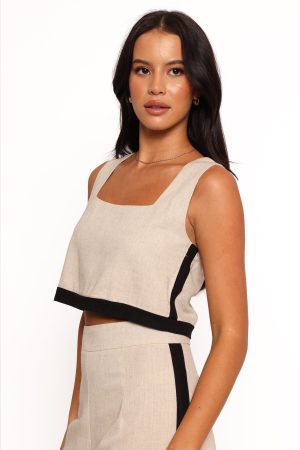Phoebe Top – Oatmeal Black