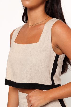 Phoebe Top – Oatmeal Black